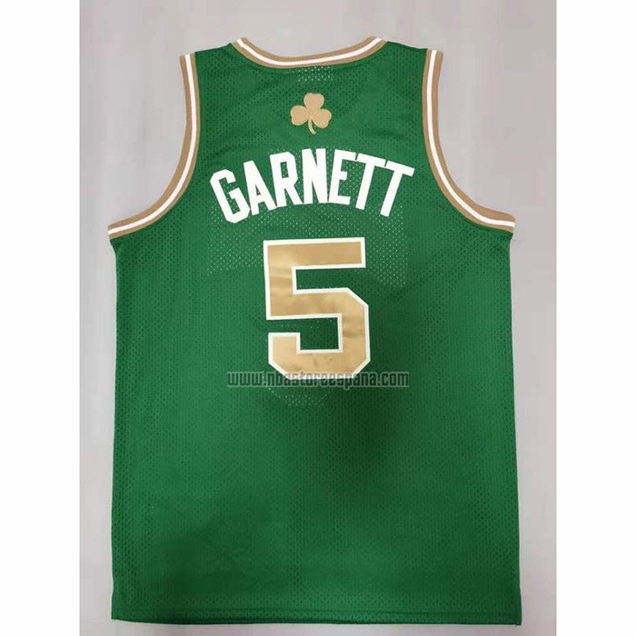Camiseta Boston Celtics Kevin Garnett NO 5 Mitchell & Ness 2007-08 Verde